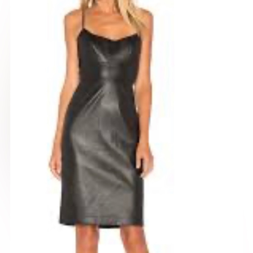 Robe BCBGmaxazria véritable cuir, noir
